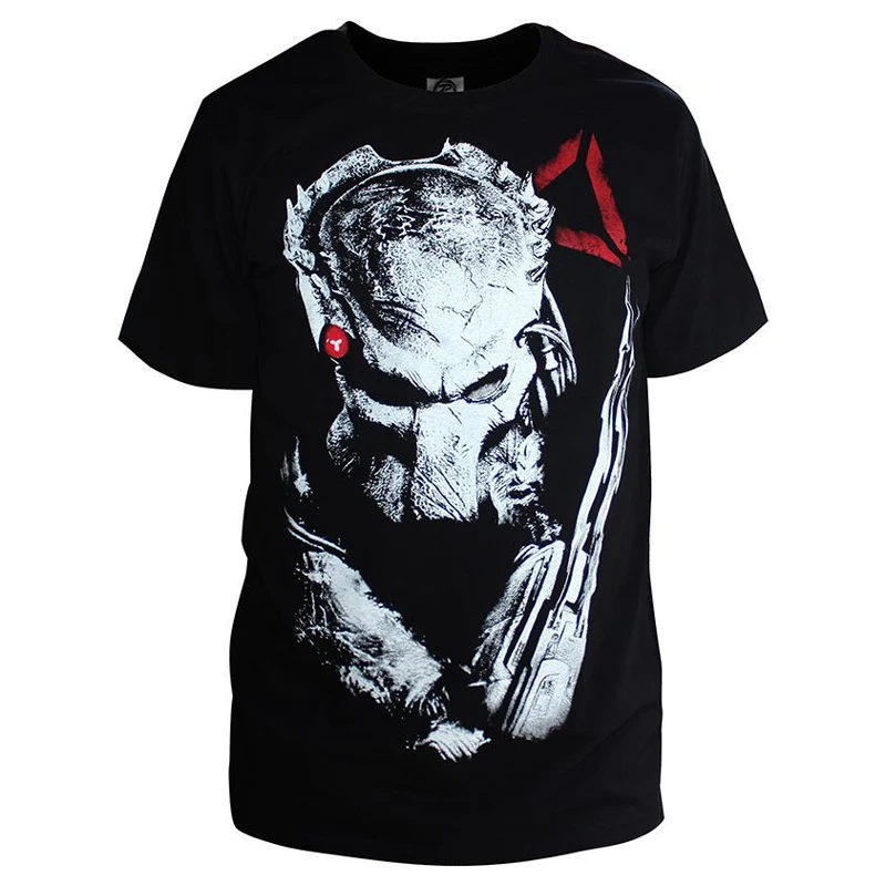 Predators мужская летняя футболка с принтом, хлопковые повседневные футболки с коротким рукавом, Alien Hunter Primevil, топы, футболки размера плюс