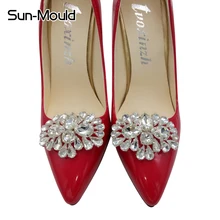 Повседневная обувь; очаровательные свадебные туфли-лодочки на высоком каблуке с цветами; аксессуары; обувь с кристаллами и стразами; модное свадебное украшение с пряжкой; 1 пара