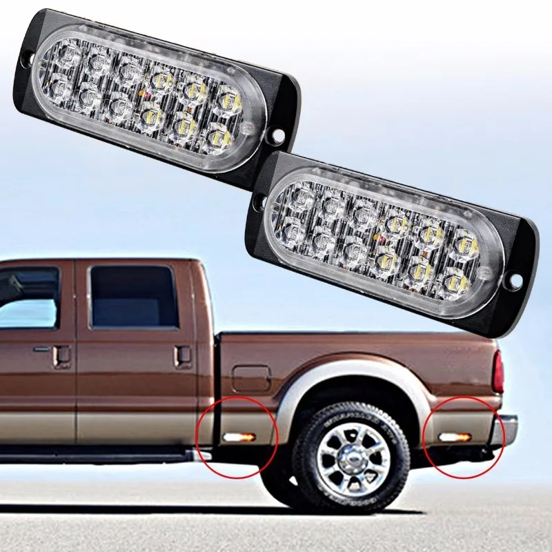 12v/24v грузовик фура поезд Ван Led Янтарная вспышка гриль противотуманная фара Строб