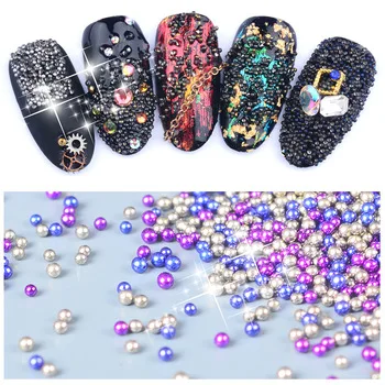 holographic 3g/Box Wizard Beads Crystal Sand Nail Rhinestones Tiny Nail Beads Fingernails Rhinestone For Nails Accessories