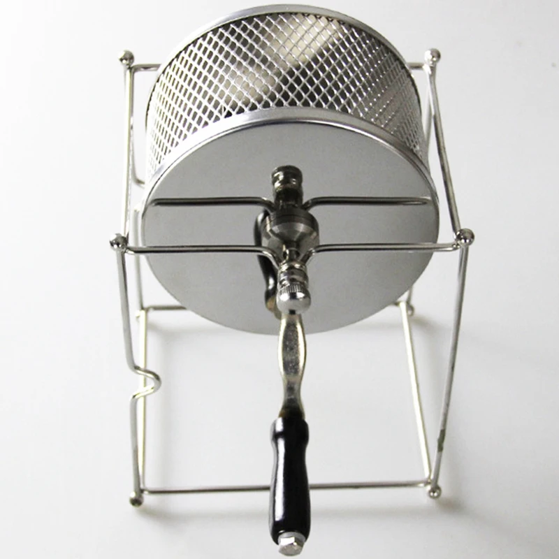  Stainless Steel Coffee Roaster Manual Hand-Operated Rotary Gas Alcohol Stove Bean Baking Maker Espr
