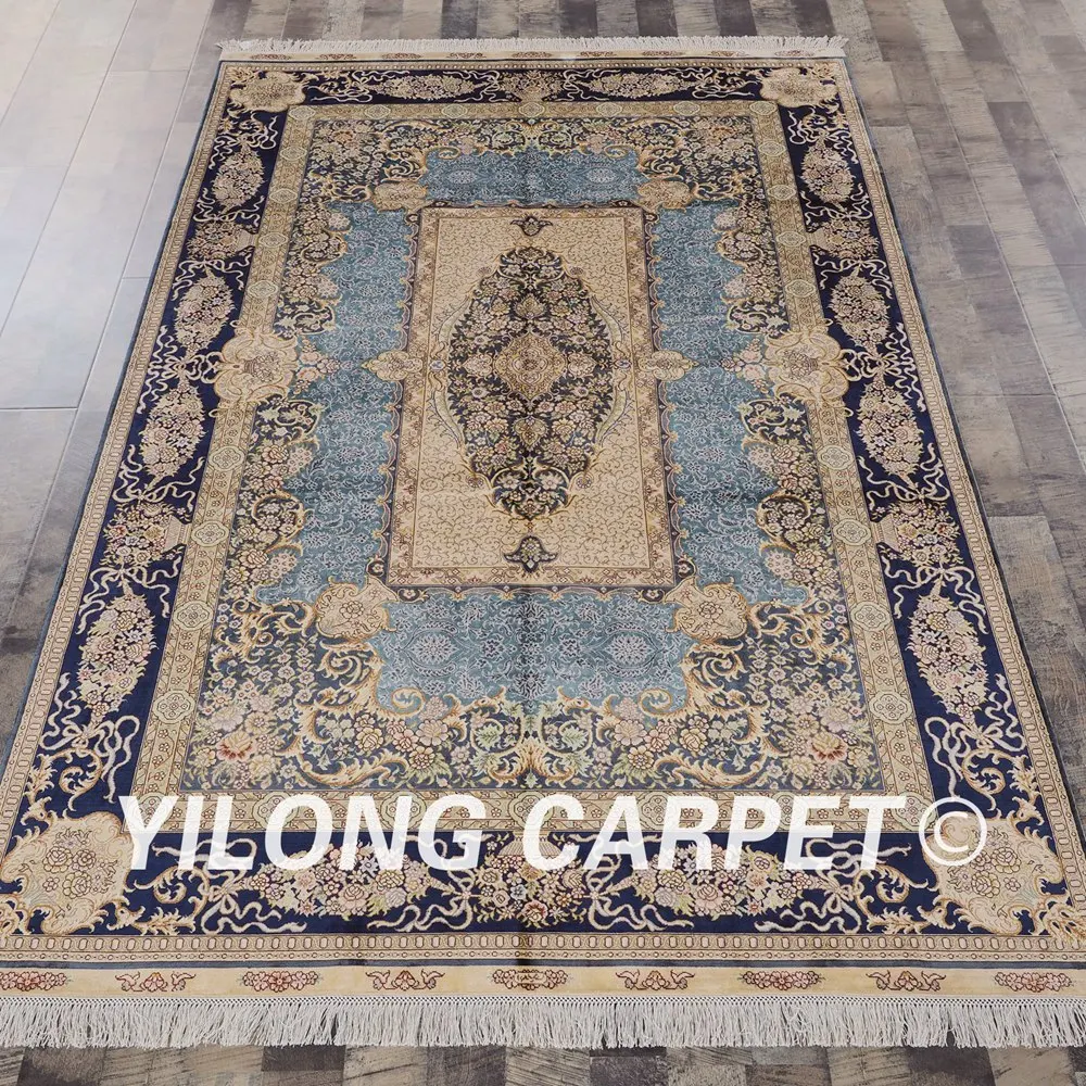 Yilong 5'x8' orienal chinese hand knotted silk rugs fine handmade