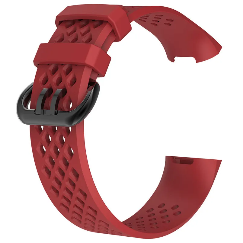 Сменный ремешок для часов модный спортивный ремешок для часов дышащий Силикон Браслет ремешок для Fitbit Charge 3 183 мм 3B15 - Цвет: J