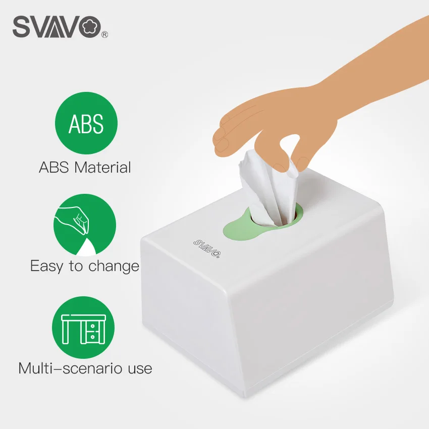 

SVAVO Plastic Napkin Tissue Holder Four Color Household Paper holder Tissue Box for Kitchen,Dining Room(V-6002)