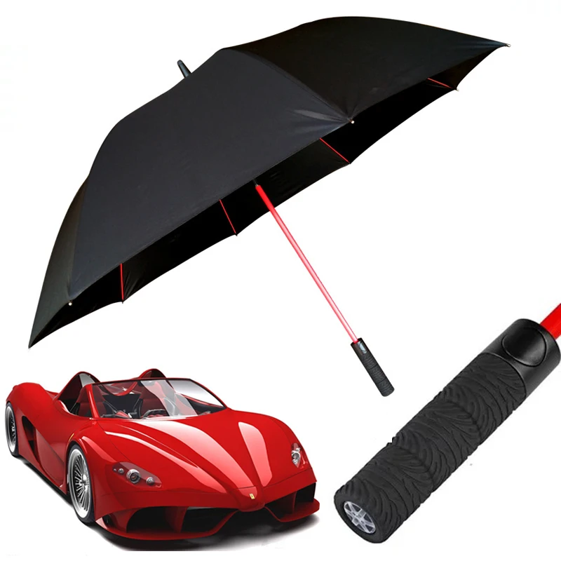 Golf Car Brand Big Large 120CM  Tyre Long Straight Handle Rainy Sunny Umbrella Men Windproof  High Quality Golf Beach Gifts