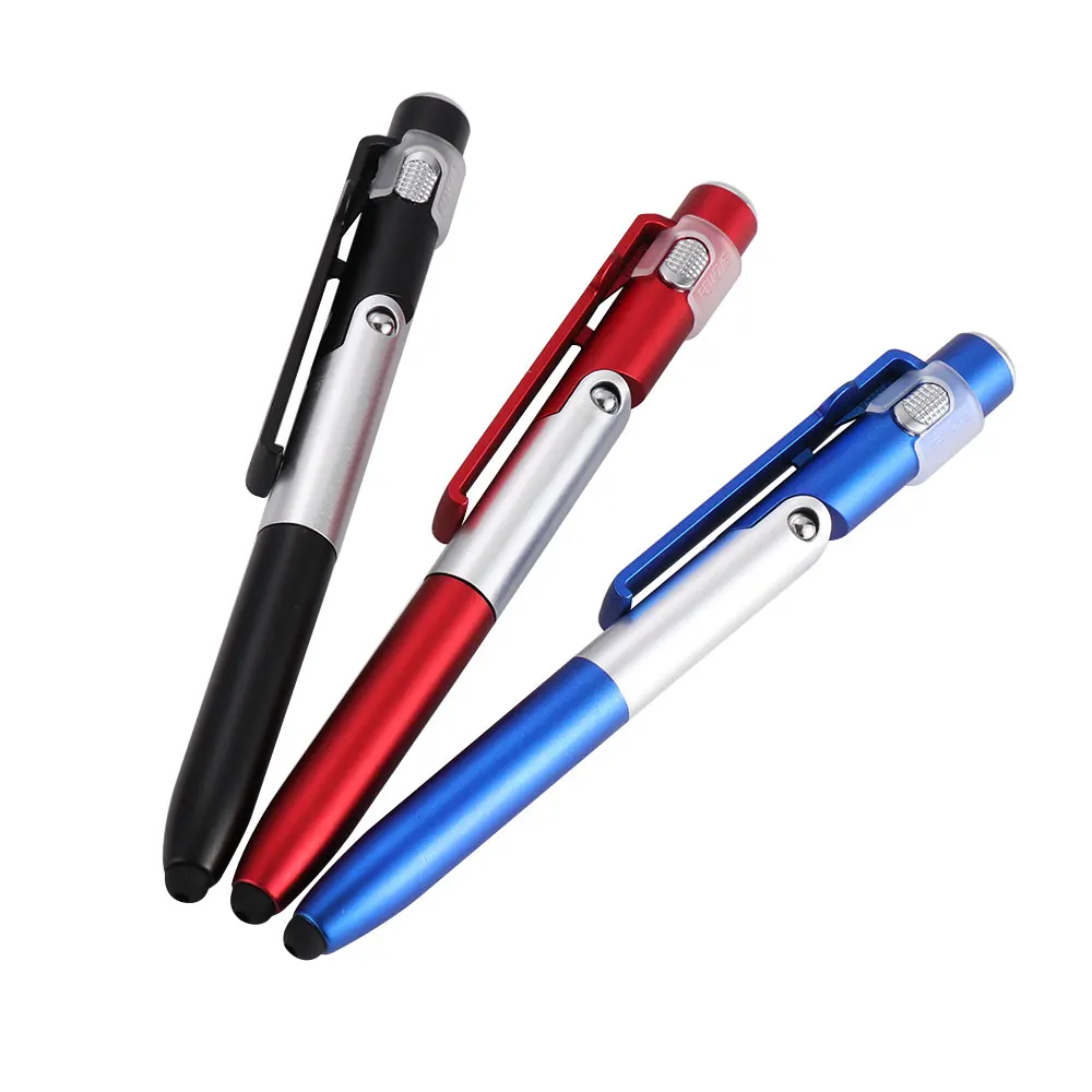 

Simple Portable 4-in-1 Flashlight Pen Foldable Ballpoint Pen Stylus For Cellphone Useful Multi-Function