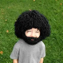 Парик Борода Hat Rasta Бродяга Сумасшедший Ученый Пещерный Человек Ручной Работы Зимой вязать Теплые мужская Cap Подарок Смешные Партии Маски, Шапочки Ребенок обман