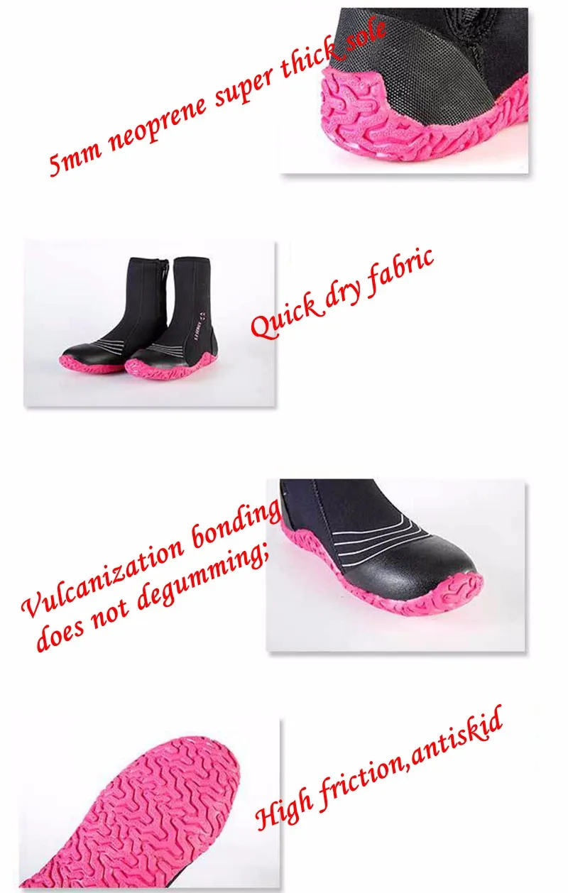 4 цвета 5 мм SCR неопрен Сапоги и ботинки для девочек обуви высокие верхние подводное погружение Дайвинг загрузки Нескользящие занос