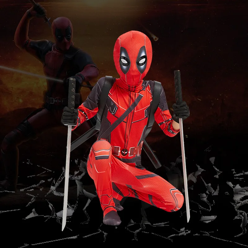 Бесплатная доставка новый карнавальный костюм Дэдпула для мальчиков трико