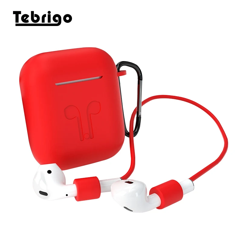 

Silicone Case for Apple Airpods Charging Protective Sleeve Cover Pouch Free Lanyard For Airpods Accessories Earphone Case Hooks