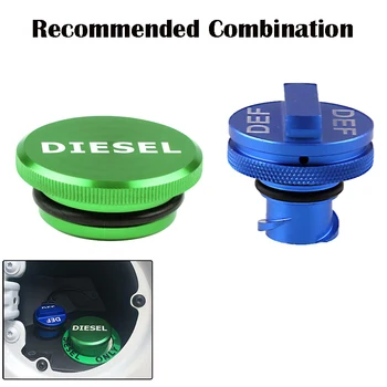 

Aluminum Alloy Diesel Fuel Gas Cap DEF Cap Blue Set For 2013-2017 Dodge Ram Car Accessories Green Oil Cover