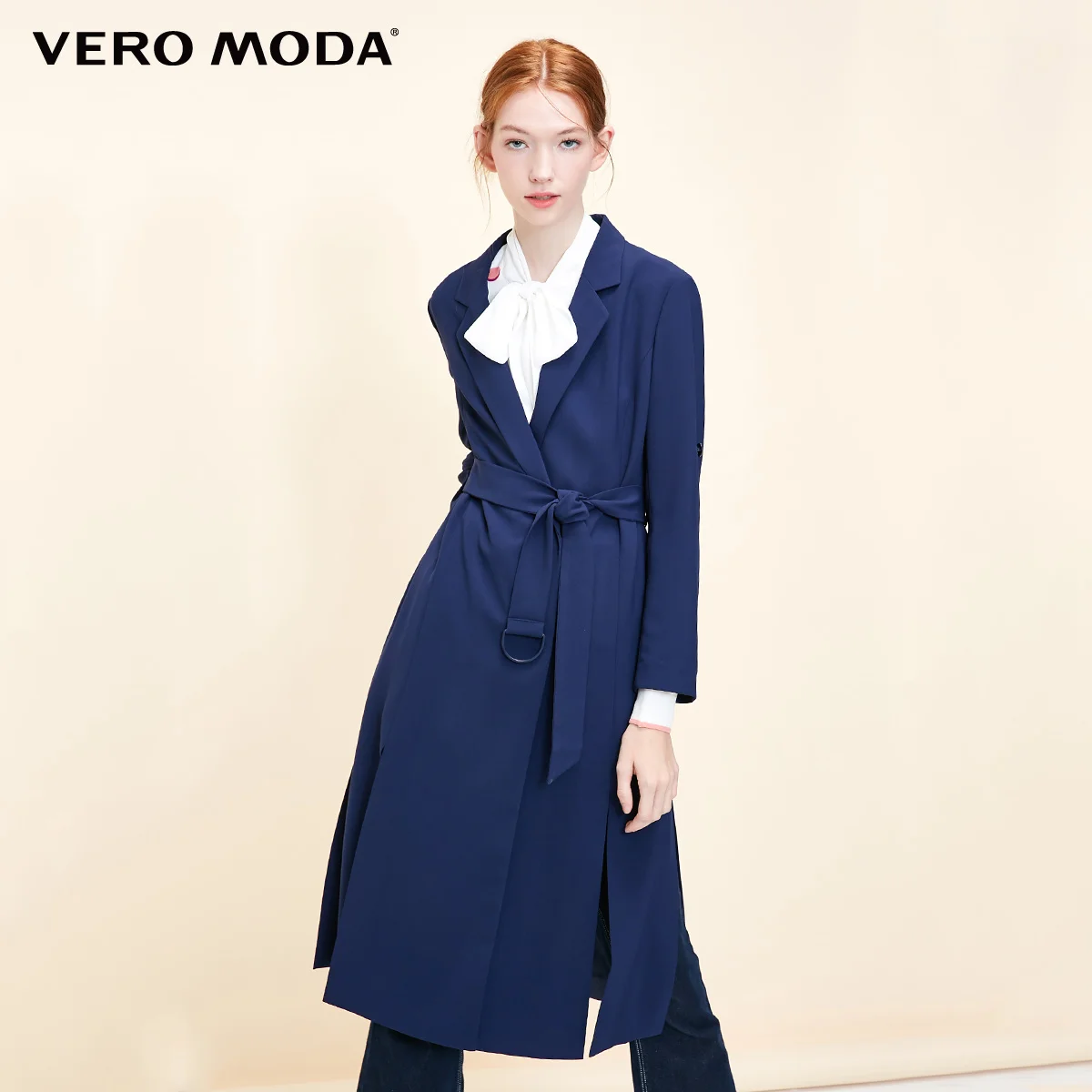 Vero Moda женское приталенное пальто с разрезом на одной пуговице | 318421503 - Цвет: Midnight blue