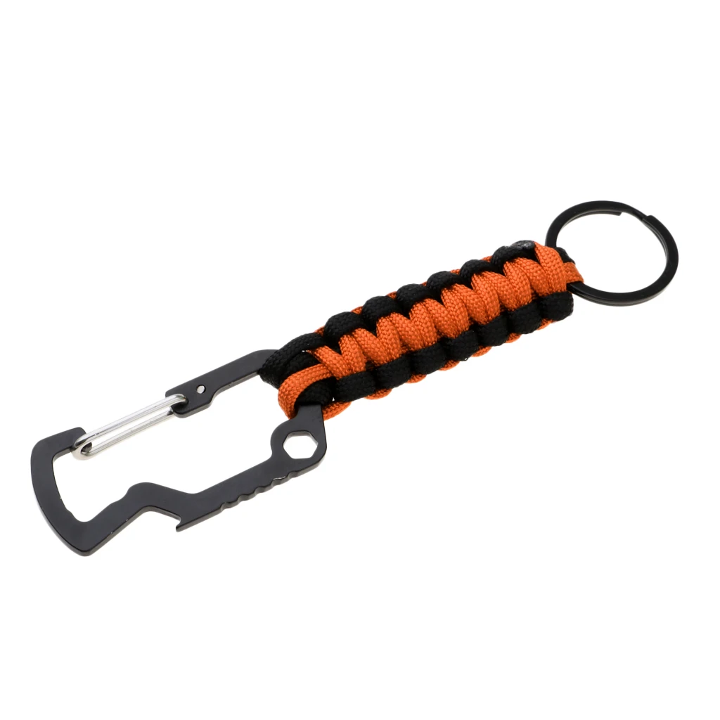  Molle Paracord Keychain Carabiner Hook Braided Lanyard Utility Kit  Molle Key Ring Holder Belt Clip Buckle Carabiner