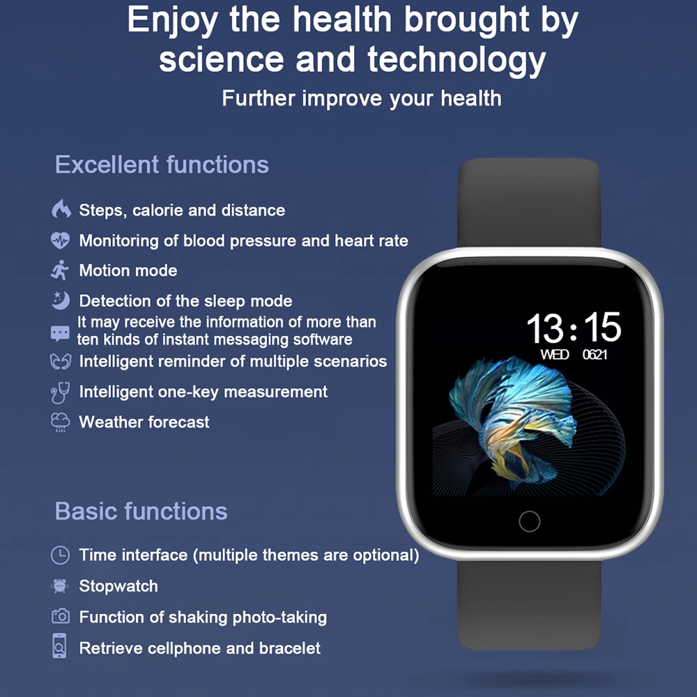 SeenDa для женщин и мужчин Смарт-часы с сенсорным экраном 30 дней в режиме ожидания сердечный ритм кровяное давление Smartwatch Поддержка IOS Android