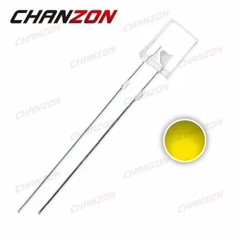 100pcs 2X5X7mm Rectangle Yellow LED Light Emitting Diode 20mA 2V 588-592nm Water Clear Lamp Transparent Square Bulb 2*5*7 Diode
