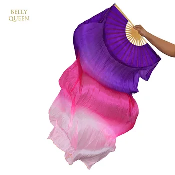 

Top grade women belly dance fan silk veils of belly dance fans on sale black rose pink 180*90 cm