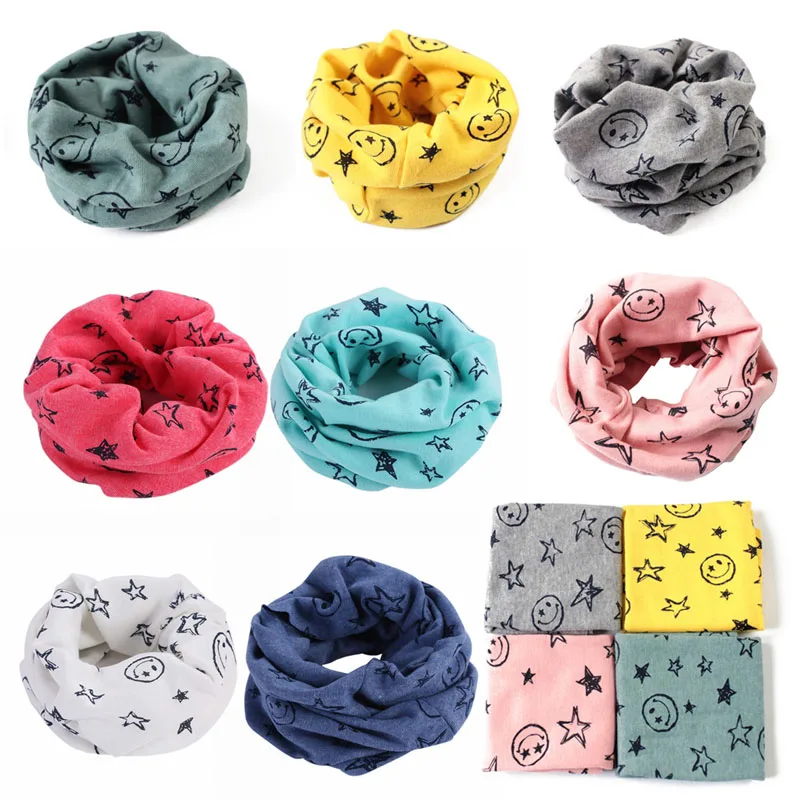 

Winter Baby Warm Boys Girls Stars Collar Scarf Children O Ring Neck Scarves F05