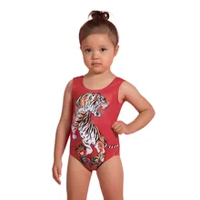 Детская одежда для купания для маленьких детей для девочек пляжное купальник С Рисунком Тигра, Одна деталь для маленьких девочек, ванный комплект купальный костюм дропшиппинг