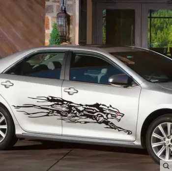 

Car stickers running wolf stickers hungry wolf car stickers whole car pull flower universal car door decoration stickers