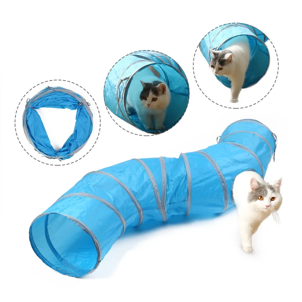 Cat Tunnel Toys Kitten Tube Collapsible Hideaway for Kittens Rabbits Puppies and Ferrets with 2 Pipe Hole Cat Play Foldable Toy Cat Tunnel Toys Kitten Tube Collapsible Hideaway for Kittens Rabbits Puppies and Ferrets with 2 Pipe Hole Cat Play Foldable Toy