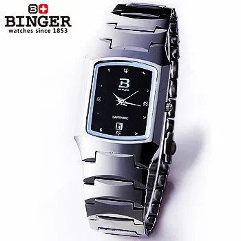 Switzerland New Binger Black Dial Square Ladies Girls Watch Analog Quartz Hours Christmas Gifts Wrist Watches