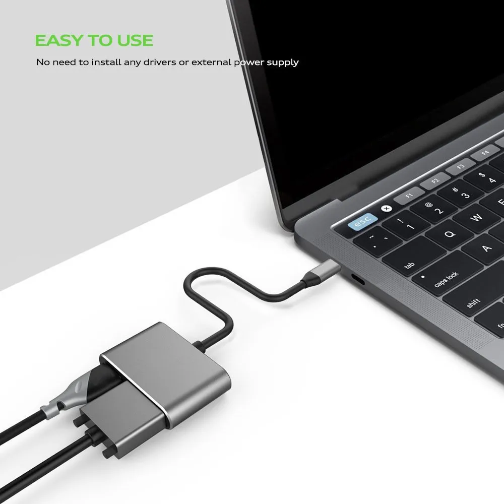 USB C концентратор HDMI адаптер для Xiaomi MacBook Pro/воздуха Thunderbolt 3 2-Порты и разъёмы USB type-c концентратор HDMI 4 K USB 3,0 Порты и разъёмы usb-концентратор, адаптер