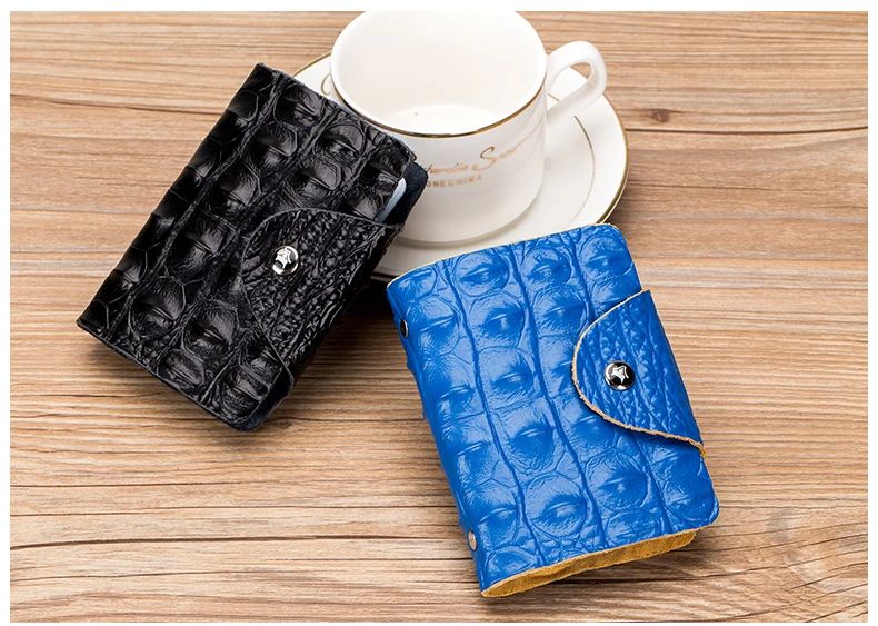 Lomelobo Split Leather Card Holders Men & Women Alligator Pattern Passport bag Credit ID Cards Holder 26 card slots Cards Wallet 2019 HCL400 Details (09)