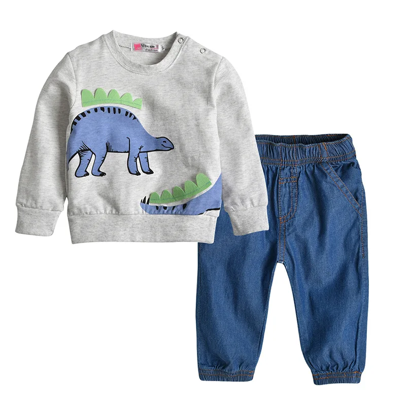 

Children's Wear Boy Sets Children Sets 2019 Spring Autumn Long-sleeved T-Shirt + Jeans Child Suit Boys Clothes Kids Clothes