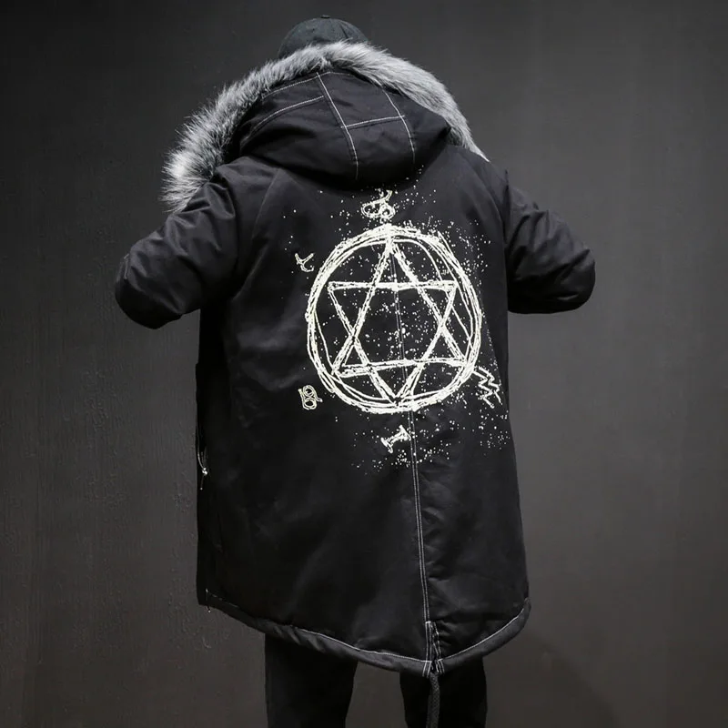 

USA Size Winter Fashion Thick Black Red Long Jacket Men Warm Oversize Fur Coat Mens Coats Male