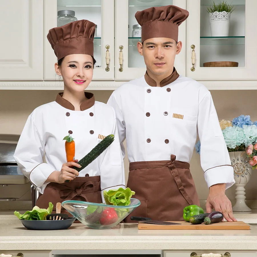 Chef's Uniform Long Sleeve Work Wear Western Restaurant Hotel Kitchen