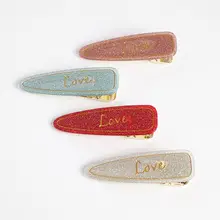 Японский свежий блеск порошок ацетат утконоса заколка для волос для женщин и девочек гравированные любовные буквы Капля воды шпилька боковая челка заколка