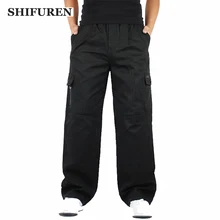 SHIFUREN повседневные мужские мешковатые брюки карго свободный крой Спецодежда размера плюс XL-6XL мульти карман военный комбинезон хлопок длинные брюки