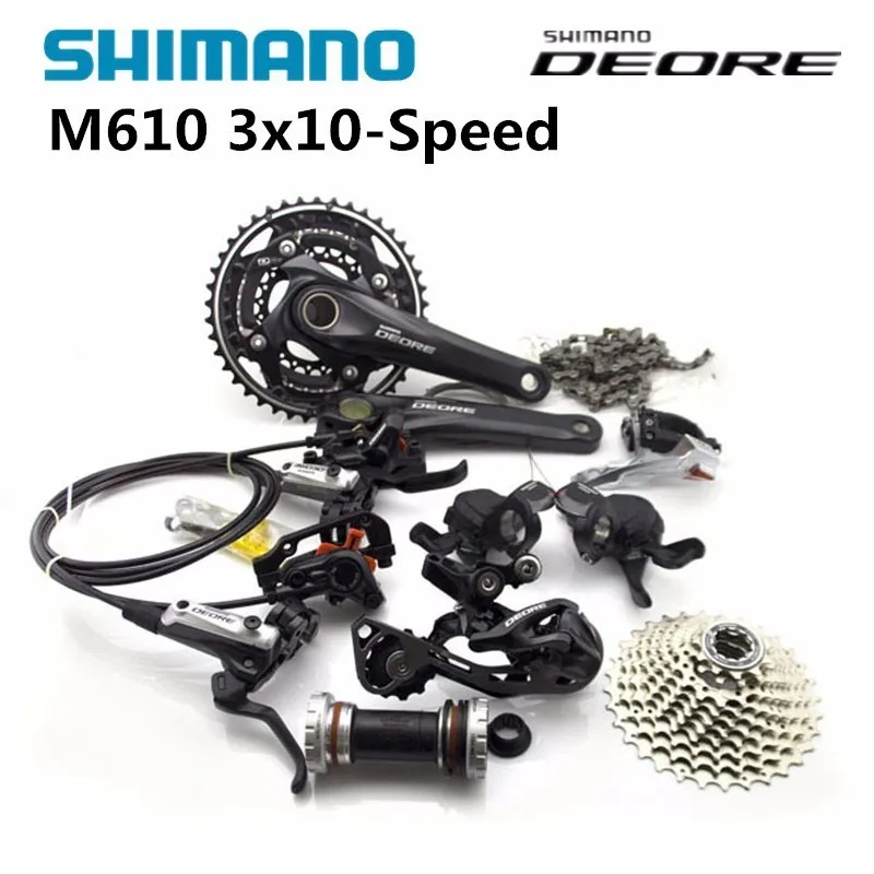 

SHIMANO DEORE M610 3x10S 30 Speed Groupset With M615 Hydraulic Disc Brake MTB Mountain Bike Derailleurs BB goup set