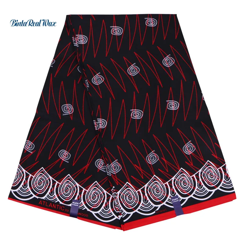 

6 yard Polyester African Fabric Wavy Prints Fabrics for Patchwork Dress Fabric New dutch Wax Ankara Fabric FP6121