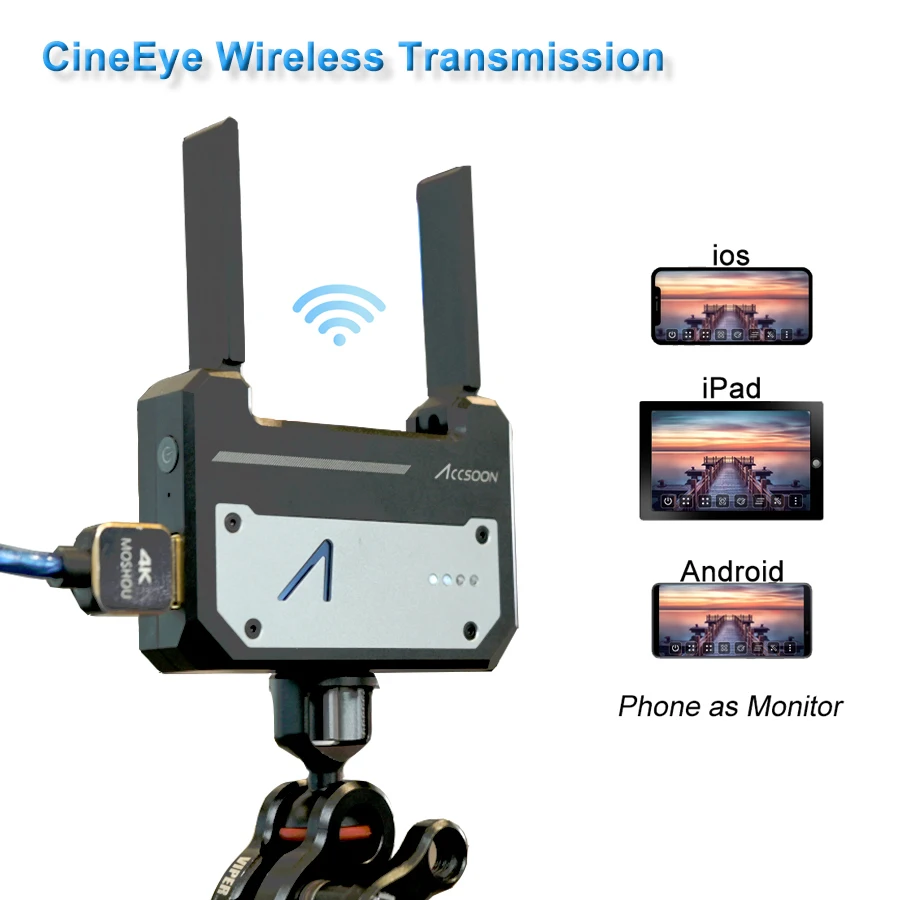 

Accsoon CineEye Mini Wireless Video Transmitter 5G HDMI Wireless Image Transmission Device for Andriod Phone IOS iPhone iPad
