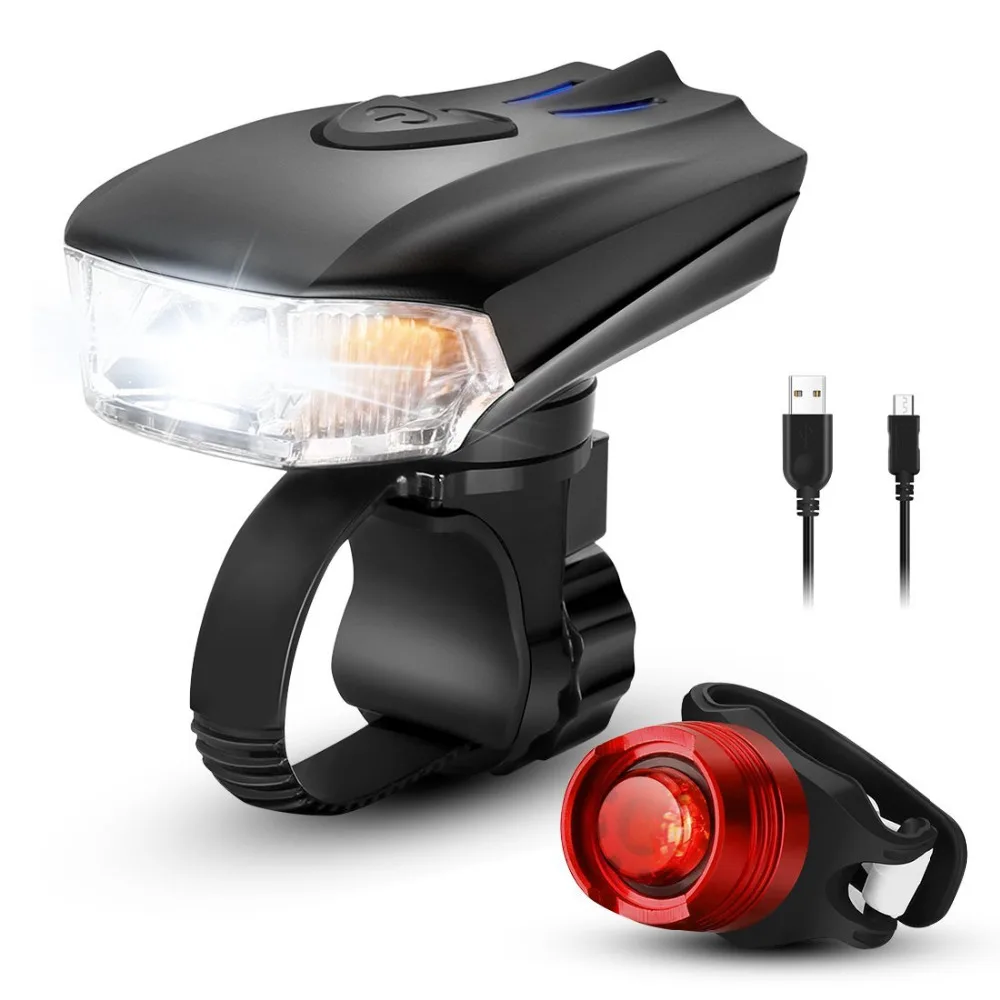 rechargeable led bike light set