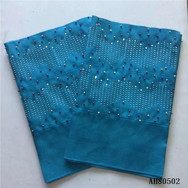 Африканский головной убор Aso Oke Gele с камнями и бусинами длина 2 м новейший