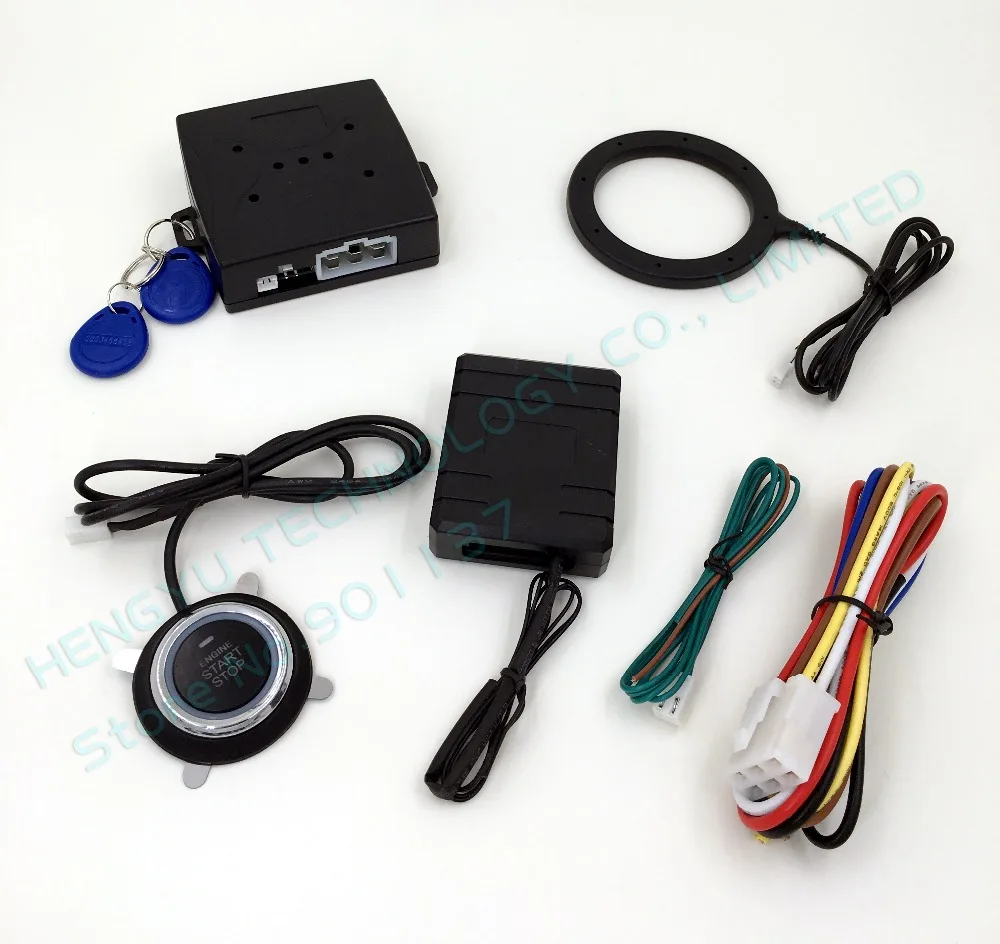 

smart key RFID car system with finger push button start stop button and transponder immobilizer keyless entry system FS-55