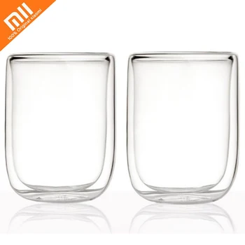 

Xiaomi Mijia 2pcs 17pin Glass Double-layer Cup Household Double Heat Resistant Office Water Cup Juice Milk Tea Cup 400ml Smart