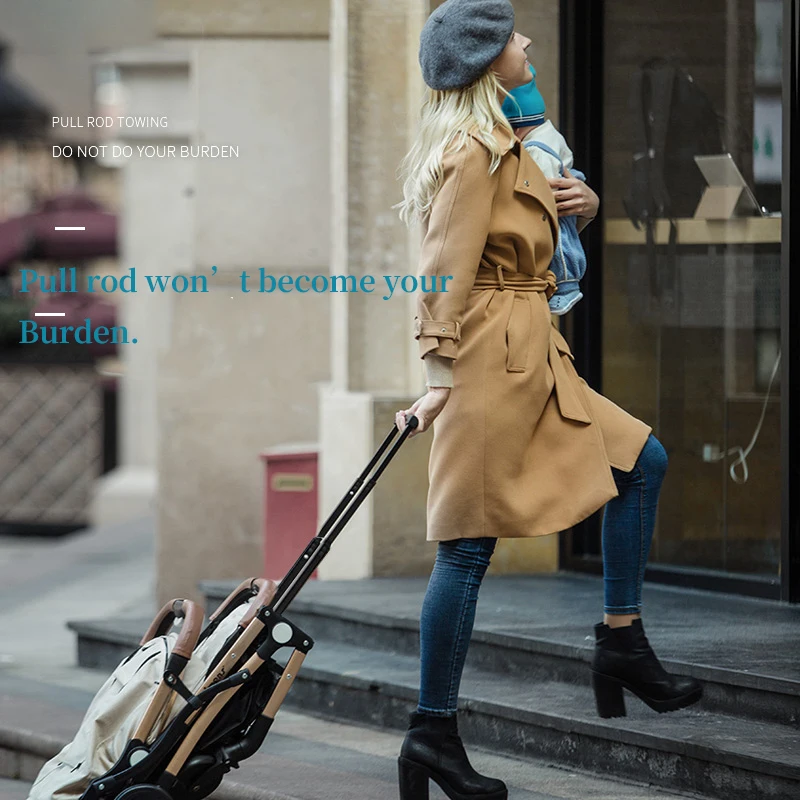  High landscape baby stroller light umbrella travel pram can sit and lying trolley folding portable 