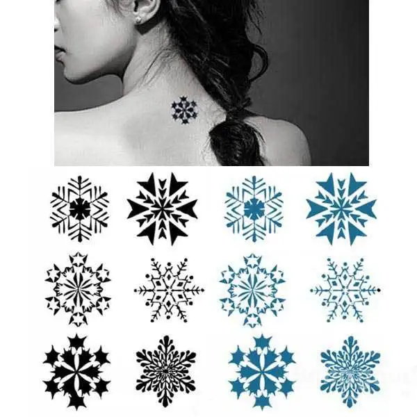Bandela Temporary Snowflake Tattoo Transfer Body Art Sticker Waterproof | Красота и здоровье