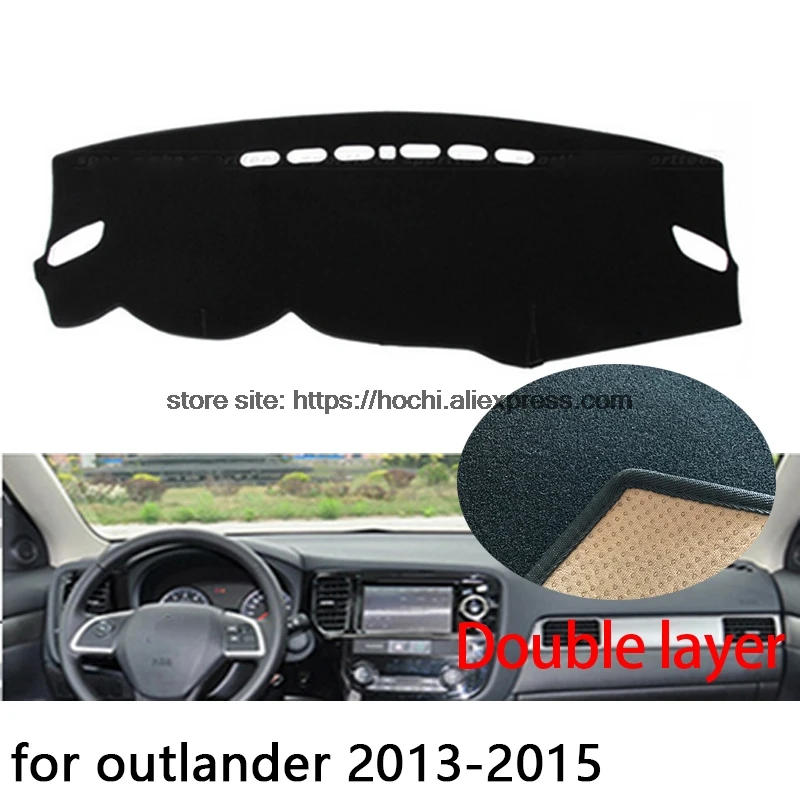 

For Mitsubishi outlander Double layer Silica gel Car Dashboard Pad Instrument Platform Desk Avoid Light Mats Cover Sticker