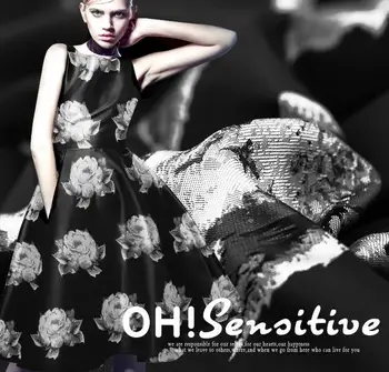 

Silver peony 2015 France imported jacquard brocade fabric Tingkuo wide cloth cloth dress coat