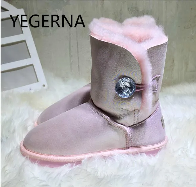 

2017 Hot Sale 100% Natural Fur Winter Warm Shoes Women Boots Genuine Sheepskin Snow Boots Warm Wool Women Ankle Boots