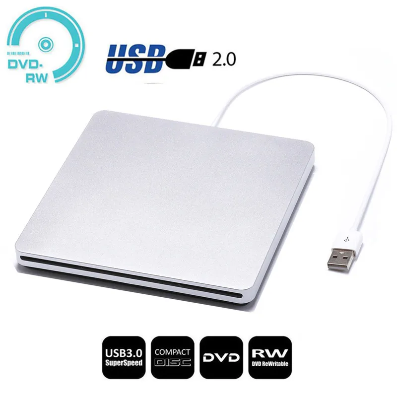 YiYaYo Внешний USB 2,0 CD/DVD горелки DVD-ROM оптический привод плеер слот загрузки Portatil для настольного компьютера и ноутбука рекордер