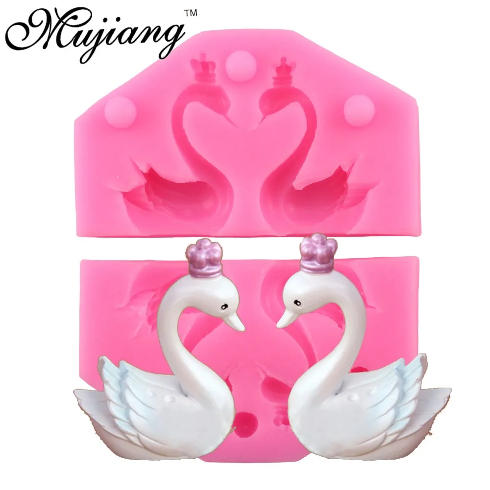 

2Pcs/Set Swan Cake Silicone Molds Soap Candle Clay Mold Wedding Fondant Cake Decorating Tools DIY Gumpaste Chocolate Moulds