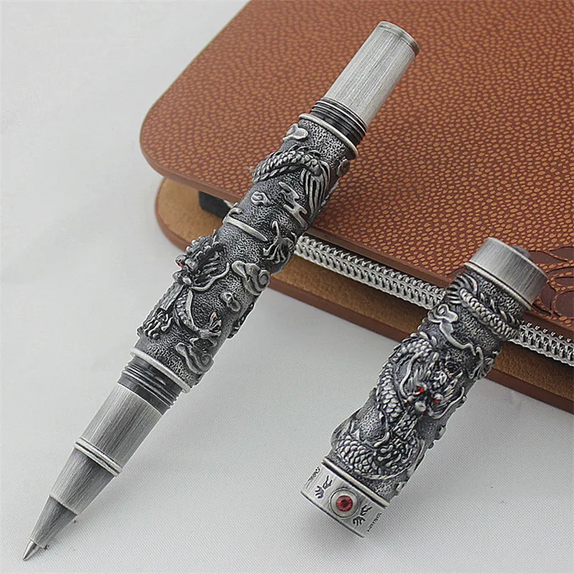 Винтажная Роскошная Шариковая ручка Jinhao с двумя искусственными жемчужинами