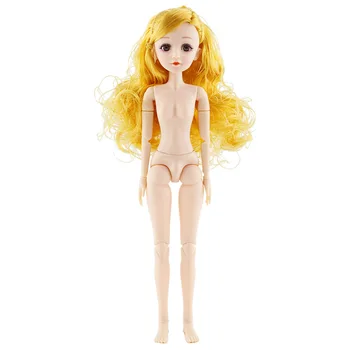 

36cm 22 Movable Jointed Dolls Fashion 1/4 BJD Doll Nude Doll Body With Long Silk Hair 3D Eyelash Toy for Girls