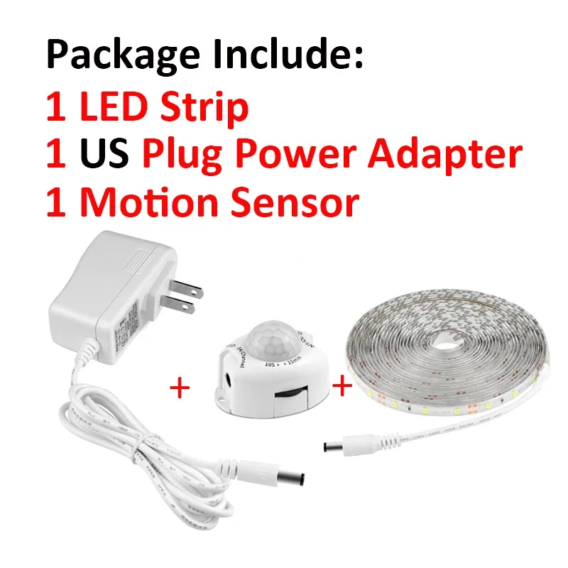 Беспроводной PIR датчик движения светодиодный светильник для кухни Гибкая лампа 12 В датчик движения внутренний светильник s Шкаф гардероб спальня - Color: A Whole Kit US Plug