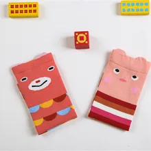 1 пара полосатых носков с объемным медведем для мальчиков и девочек детские теплые хлопковые носки для От 0 до 5 лет Детские наколенники с подогревом